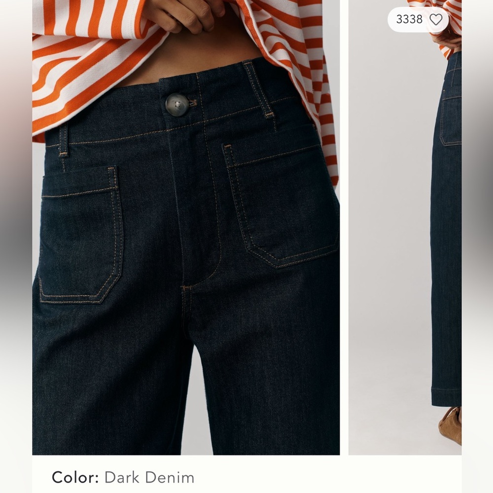 Anthropologie the Colette crop wide leg jeans by Maeve size 24 - Picture 2 of 10